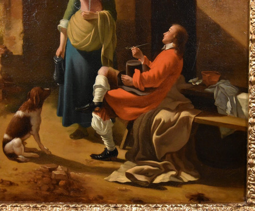 Galante Szene am Eingang eines Gasthauses, Jan Vermeer von Utrecht (schoonhoven 1630 - 1692) Follower