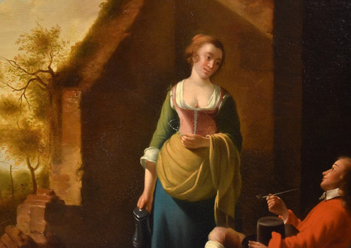 Galante Szene am Eingang eines Gasthauses, Jan Vermeer von Utrecht (schoonhoven 1630 - 1692) Follower