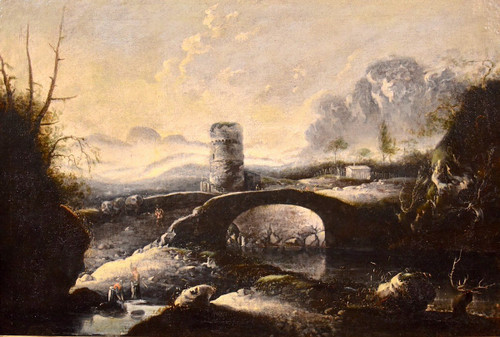 Paysage d'Hiver Fantastique Avec Pont, Hans De Jode (la Haye 1630 - Vienne 1663)