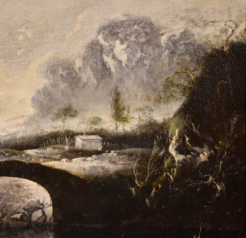 Paysage d'Hiver Fantastique Avec Pont, Hans De Jode (la Haye 1630 - Vienne 1663)