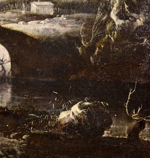 Paysage d'Hiver Fantastique Avec Pont, Hans De Jode (la Haye 1630 - Vienne 1663)