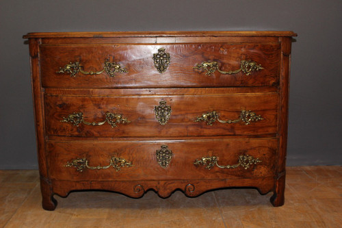 Commode Louis XIV à Façade Bombée En Frêne XVIII 