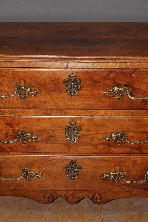 Commode Louis XIV à Façade Bombée En Frêne XVIII 