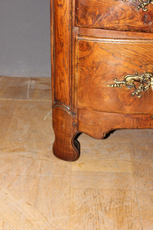 Commode Louis XIV à Façade Bombée En Frêne XVIII 