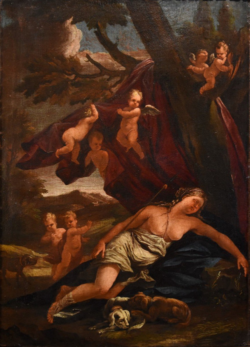 Le Repos De Diane, Guillaume Courtois Dit "il Borgognone" (Saint Hippolyte 1626 - Rom 1679)