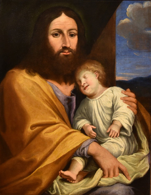 Jésus Avec Le Fils Du Client, Giovan Battista Salvi (1609 - 1685) Cercle / Suiveur