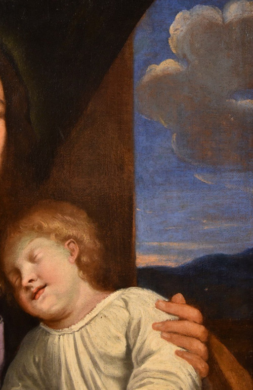 Jésus Avec Le Fils Du Client, Giovan Battista Salvi (1609 - 1685) Cercle / Suiveur