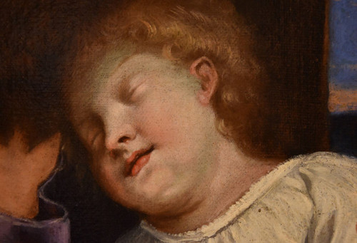 Jésus Avec Le Fils Du Client, Giovan Battista Salvi (1609 - 1685) Cercle / Suiveur