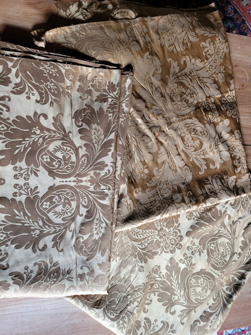3 damask lengths, late 19th century period