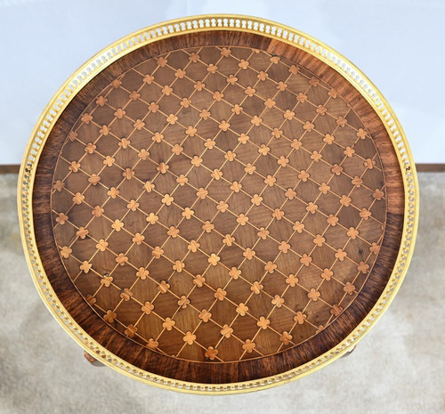 Petite Table de Salon en Bois de Rose et Acajou, style Louis XV/Louis XVI – Début XXe