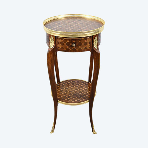 Petite Table de Salon en Bois de Rose et Acajou, style Louis XV/Louis XVI – Début XXe