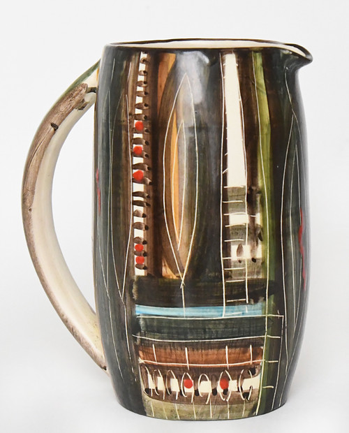 Servizio vintage di aranciata in ceramica della manifattura "Fenice" di Albisola (Italia)