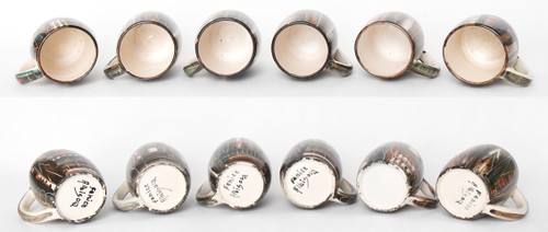 Servizio vintage di aranciata in ceramica della manifattura "Fenice" di Albisola (Italia)