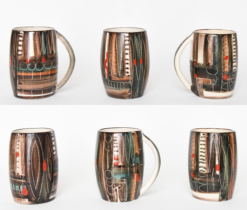 Servizio vintage di aranciata in ceramica della manifattura "Fenice" di Albisola (Italia)