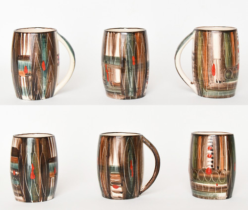 Servizio vintage di aranciata in ceramica della manifattura "Fenice" di Albisola (Italia)
