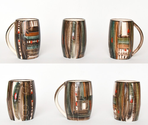 Servizio vintage di aranciata in ceramica della manifattura "Fenice" di Albisola (Italia)