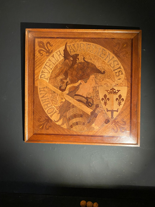 Giovanna d'Arco, dipinto Art Nouveau in intarsio.