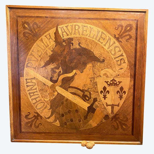 Giovanna d'Arco, dipinto Art Nouveau in intarsio.