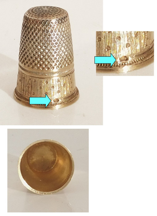 Vermeil sewing kit in tortoiseshell case