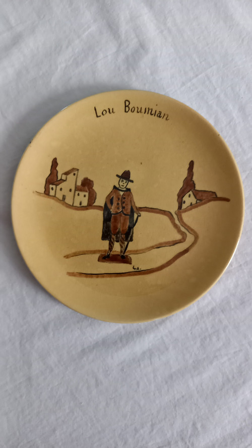 Plates Aubagne earthenware 20th century