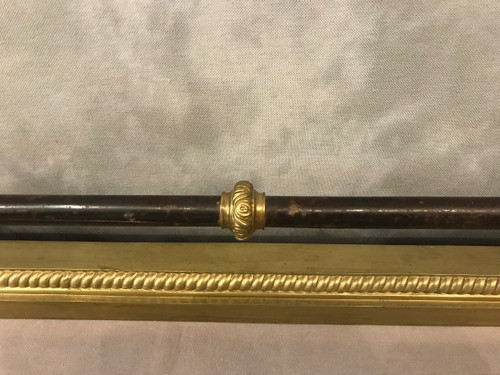 Kaminbar, Kaminbar aus Bronze, dekoriert mit Hunden, 19. Jahrhundert