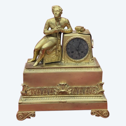 Imposing ormolu clock glorifying Napoleon 1st