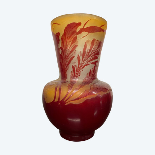 Etablissement Gallé - Vase Gallé Aux Algues Marines H: 14 Cm Epoque Art Nouveau