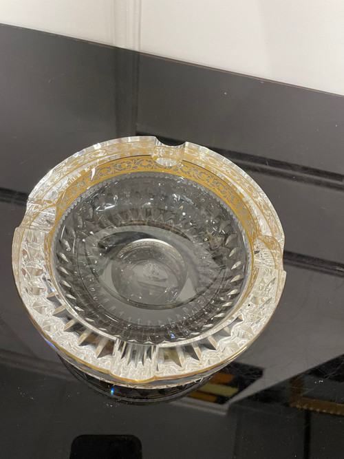 Saint Louis - Thistle Gold Model Large Golden Crystal Ashtray