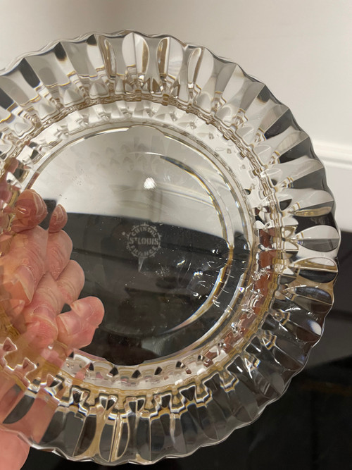 Saint Louis - Thistle Gold Model Large Golden Crystal Ashtray