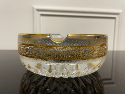 Saint Louis - Thistle Gold Model Large Golden Crystal Ashtray