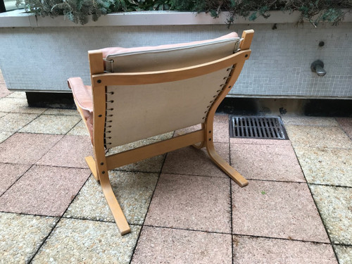 Tre poltrone scandinave in teak e pelle del 1970 circa di Westlanske