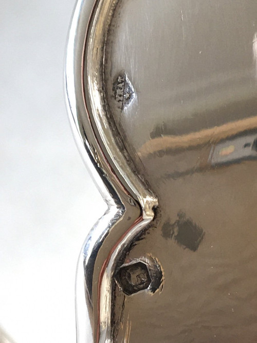 Silver sauceboat in the shape of a shuttle, 19th century