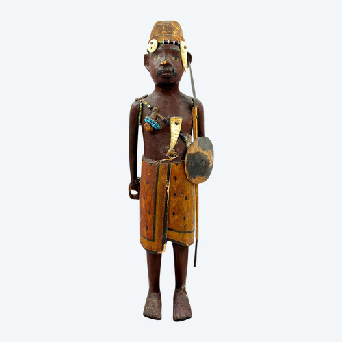 STATUETTE, die einen Sakalava- oder Bara-Krieger darstellt - Merina-Kultur, Südafrika - 20. Jahrhundert