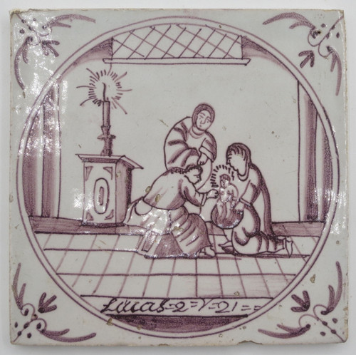 Dodici piastrelle di terracotta, Delft, XVIII secolo.