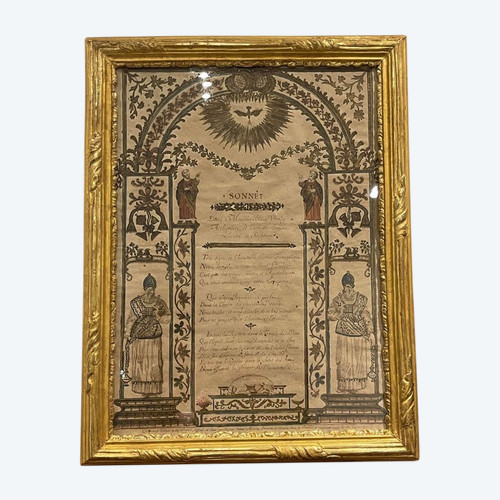 Illuminazione della fine del XVIII secolo - Cornice in foglia d'oro