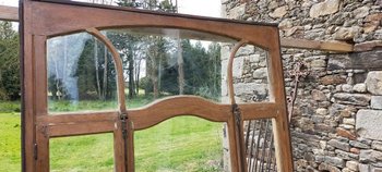 Fenêtre Ancienne Epoque Art Déco En Chêne Porte Baie Cloison Vitrée Portes