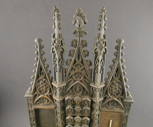 Neo-Gothic Bronze Semainier 19th Century