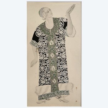 Léon BAKST - Kostüm für Ivan Le Terrible, 1911 - Verbesserte Lithographie