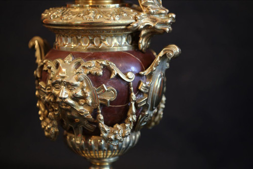 Grande brocca in bronzo dorato e marmo, Napoleone III