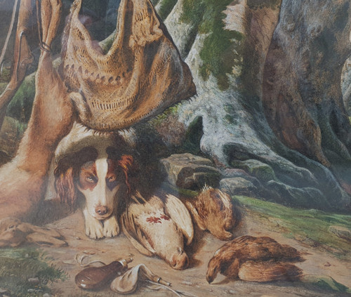 A. GUILLAUME (active in the 1830s) - Landscape and game