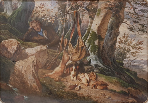 A. GUILLAUME (active in the 1830s) - Landscape and game
