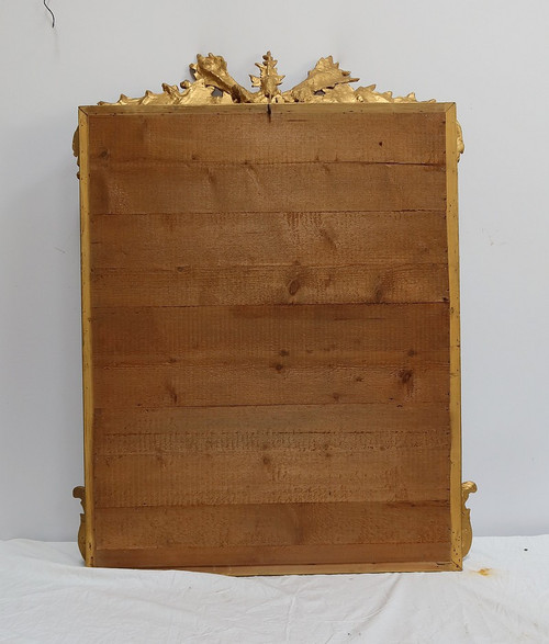 Gilded wood mirror with glazing beads, Louis XIV style, Napoleon III period - 19th century