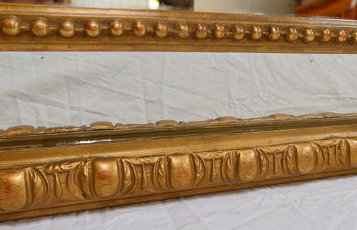 Gilded wood mirror with glazing beads, Louis XIV style, Napoleon III period - 19th century