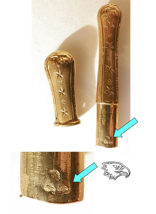Scatola d'avorio con monogramma del kit da cucito d'oro con aquila e marchio di garanzia