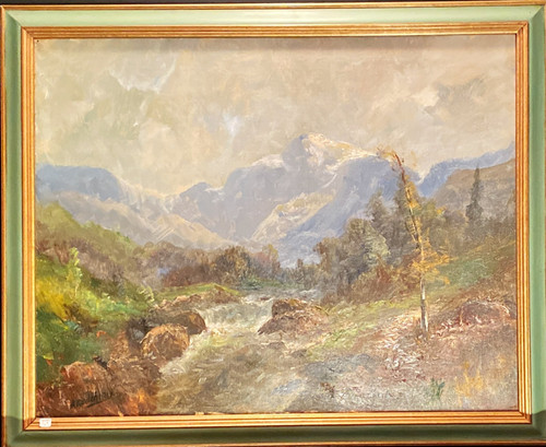 Gemälde, Berglandschaft signiert A Godchaux