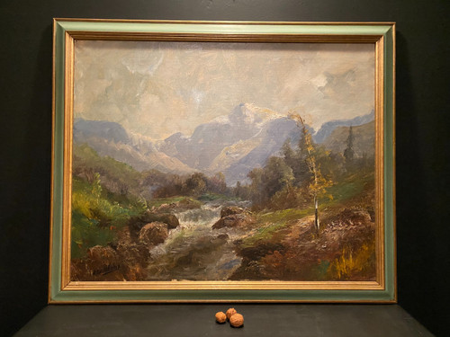 Gemälde, Berglandschaft signiert A Godchaux