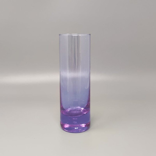1970 Beautiful crystal ice bucket with 4 glasses by Ivat. Made in Italy