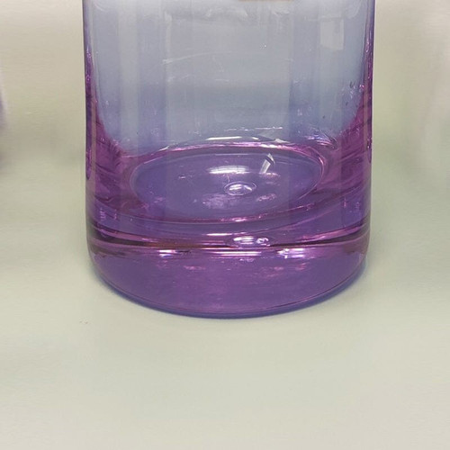 1970 Beautiful crystal ice bucket with 4 glasses by Ivat. Made in Italy