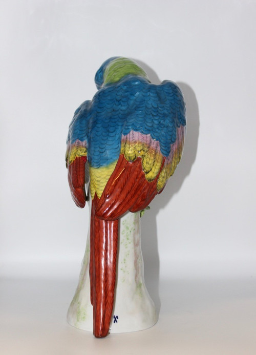 Perroquet En Porcelaine Dans Le Goût De Meissen XX 