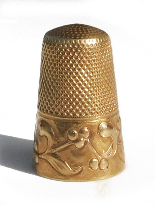 Dé à coudre ancien en OR MASSIF Art Nouveau 